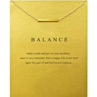 Wholesale Bar Chocker Colar Necklaces Gold Silver With Card Pendant Necklace For Fashion Women Jewelry BALANCE