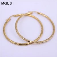Wholesale Hoop Huggie MGUB Stainless Steel Gold Color mm Round Wire mm Size Large Earrings Fashionable Women Year s Gift Customizable LH5111