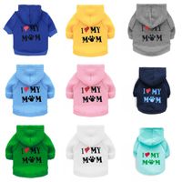 Wholesale Teddy Winter Coat Hooded Pet Dog Clothes I love my Mom Printed Small Medium Dogs Chihuahua Teddy Jacket