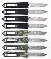Wholesale Black Camo A163 Damascus Pattern Models Double Action Tactical Self Defense Pocket Folding Edc Knife Hunting Knives Outdoor Tools