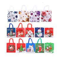 Wholesale 22 cm Christmas Gifts Packaging Bag Non woven Laminated Three dimensional Tote Bag Xmas Gift Wrap Christmas Decorations XD24175