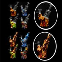 Wholesale 2020 Newest Printed Glass Bong Silicone Bong Water Pipe With Without Glass Accessories Colorful Smoking Glass Water Pipes