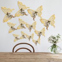 Wholesale Creative D Butterfly Wall Stickers Textured Hollow Living Room Bedroom Butterfly Decoration Simulation Butterfly Beauty Wall Sticker VT1940