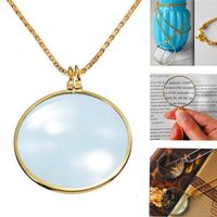Wholesale Pendant Necklaces Decorative Monocle Necklace With x Magnifier Magnifying Glass Gold Plated Chain For Women Jewelry V23