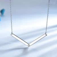 Wholesale Chains UMCHO Bar Necklaces Pendants For Women Valentine Gift Real Pure Sterling Silver Personal Custom Name Girl Fashion1