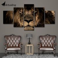 Wholesale Paintings Modular Pictures Panels King Lion Animal Canvas Painting Wall Art Picture Home Decoration For Living Room Print