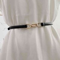 Wholesale Belts Belt female button adjustable thin belt decoration simple waist mirror Pu imitation leather no punching cover