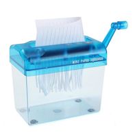 Wholesale A6 Small Portable Mini Manual Shredder Cut Paper for Home Office Mini Blue Shredder Crusher Destroyer Paper Documents Cutting Machine