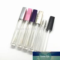 Wholesale 4 ML Empty Cosmetic Lip Gloss Bottle Transparent Plastic Lipgloss Tube with Silver Purple Black Lid Liquid Lipstick Container