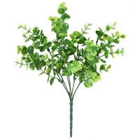 Wholesale High quality pc Artificial Leaves Simulation Grass Plants Fake Palm Tree Leaf Greenery for Floral Arrangement Accessory Decor1
