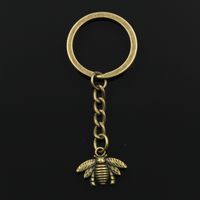 Wholesale Fashion cm Key Ring Metal Key Chain Keychain Jewelry Antique Bronze Silver Color Plated Bee Beetle Bug x16mm Pendant