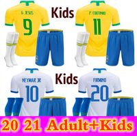 Wholesale 20 BRASIL NERES COUTINHO soccer jersey camiseta de futebol BraziLS G JESUS FIRMINO football shirt Men Kids kit set uniforms