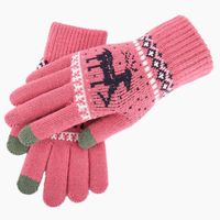 Wholesale Five Fingers Gloves Sale Christmas Deer Knitted Women Thicken Touch Screen Winter Warm Snow Elk Full Finger Mittens Xmas Gift Guantes1