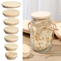 Wholesale 2020 Mason Jar Lids Sizes Environmental Reusable Wood Bottle Caps With Silicone Ring Glass Bottle Sealing Cover Dust Cover