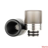 Wholesale 510 Anti fried Oil SS Drip Tip with Filter Net Stainless Steel Acrylic Plastic Wide Bore Mouthpiece for Thread Vape Tank Color