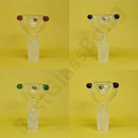 Wholesale 14mm Male Funnel Smoking Hookah Glass Bowl Pieces Filter Joint Bubbler Slide Round Tube Handle Nail Accessories For Beaker Bong Water Pipes