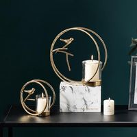 Wholesale Candle Holders Nordic Style Bird Cage Shaped Candlestick Home Decoration Accessories Living Room Bedroom Dining Table Romantic Couple Dating