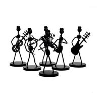 Wholesale 1Pc Mini Iron Music Band Model Miniature Musicians Figurines Arts Craft Decorations Party Gift Favor Random Design1