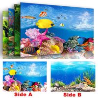 Wholesale Decorations PVC Double Side Aquarium Poster Decoration Fish Tank Background Sticker Ocean Forest Scenery For Wall
