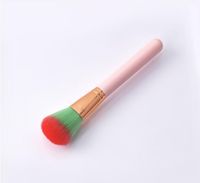 Wholesale Single makeup brushes beauty tool Green red brush head with wooden handle loose powder brush style can choose