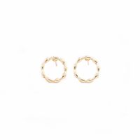 Wholesale Creative Waves Circle Design Stud Earrings Trendy Round style Gold White Rose Color Suitable for Women