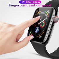 Wholesale 3D UV Full Glue Tempered Glass protector For iWatch mm mm mm mm Screen Protector For Watch Series