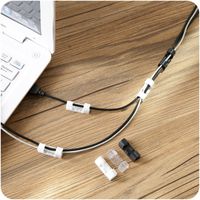 Wholesale Autohesion Wire Thread Management Device Household White Black Network Cable Fixing Clip Data Line Storage Finisher zl J2
