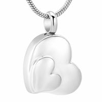 Wholesale Pendant Necklaces XWJ10059 Shiny Polishing Steel Tone Engravable Heart To Hold Ashes Pet Human Cremation Urn Necklace Keepsake Jewellery