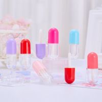 Wholesale 3ML Mini Cute Portable Capsule Lipstick Tube Pink Cap Lip Gloss Tubes With Wands DIY Cosmetic Containers Empty Bottles
