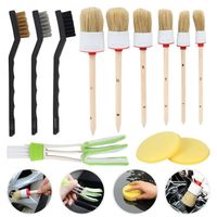 Wholesale 12pcs set Professional Car Interior Detail Brush Kit Automotive Interior Cleaning Brush Boar Hair Wheel Cleaning Tools