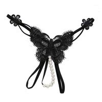Wholesale Women s Open Crotch Panties for Sex Unerwear Sexy Pearl Thongs See Through Butterfly Erotic Lingerie G String Crotchless Briefs1