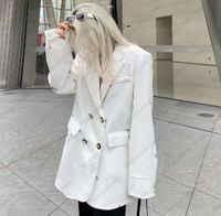 Wholesale Women s suits jacket fashion classic letter lapel jackets double breasted designer Blazers suit top high quality with dust bag Size S L