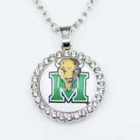 Wholesale US Ncaa Football university Team Marshall Thundering Herd Dangle Charms DIY Necklace Earrings Bracelet Bangles Buttons Sports Jewelry Accessories