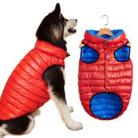 Wholesale Waterproof Dog Clothes for Big Dogs Winter Reversible Dog Jacket Soft Padded Puffy Large Dog Down Jacket Light Weight Husky XL