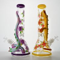 Wholesale Heady Glass Bong Ice Pinch Handwork Glow in the Dark Dab Oil Rigs mm Thick Big Bongs mm Female Joint Water Pipes