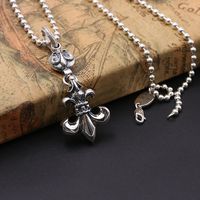 Wholesale Exquisite Jewelry Thai Silver Men s and Women s Same Personalized Ball Lily Boat Anchor Sweater Chain Pendant