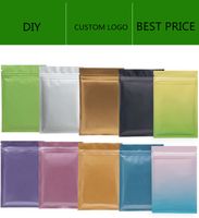 Wholesale Matt color Resealable Zip Mylar Bag Food Storage Aluminum Foil Bags plastic Smell Proof pouch in stock