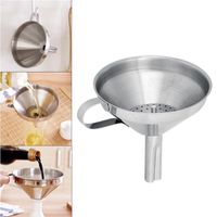 Wholesale New style Stainless steel funnel Kitchen oil spill appliances Oil leakage hopper Metal funnel Creative kitchen tools T9I00902