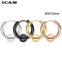 Wholesale Hoop Huggie ICAM Rendy Gold Silver Color Thick Hoops Earrings Round Circle Geometric Minimalist Mini Small Loop