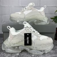 Wholesale Paris Casual Shoes Triple S Clear Sole Trainers Dad Shoe Sneaker Black Silver Crystal Bottom Mens Womens Superior Quality Chaussures