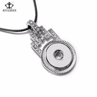 Wholesale Pendant Necklaces RoyalBeier Love Lock Snap Buttons Fit mm Snaps DIY Leather Necklace Charms Jewelry For Women Collier