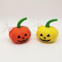 Wholesale 2021 bag Pumpkin Hookah Halloween Silicone Water Pipe Bongs FDA Smoking Pipes Tobacco Glass Bong Easy Cleaning DHL Free
