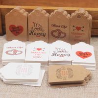 Wholesale DIY Made With Love Wedding Tag Card Scallop Heart Shape Valentines Days Gift Crafts Bakery Candy Tag Label