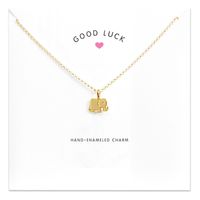 Wholesale Elephant Chocker Colar Necklaces Gold Silver With Card Pendant Necklace for Fashion Women Jewelry GOOD LUCK