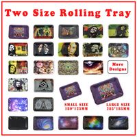Wholesale Two Size Rolling Tray mm Smoking Accessories Bob Marley Trays Over patterns For Tobacco Herb Grinder