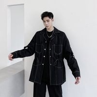 Wholesale 2020 Down Men Waist Purse Strings Men s Japanese Style Korean Streetwear Vintage Cargo Jacket Outerwear keu