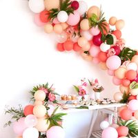 Wholesale Pink Fuchsia Pastel Orange Balloons Garland Arch Kit for Wedding Decors Birthday Baby Shower Party Festival Decoration T200624
