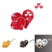 Wholesale Love Heart Shaped Sticker Solid Color D DIY Wall Stickers Home Furnishing Art Decorate Mirror Room Decor cr L2