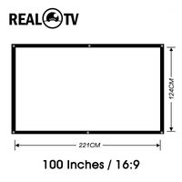 Wholesale REAL TV Inch Portable Projector Screen White Cloth Material LED Projector Home Theater1