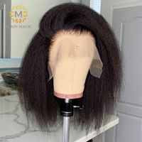 Wholesale Kinky Straight Wig Bob Lace Front Wigs Short Bob Wig Full Lace Front Human Hair Wigs Preplucked Lace Wig Density